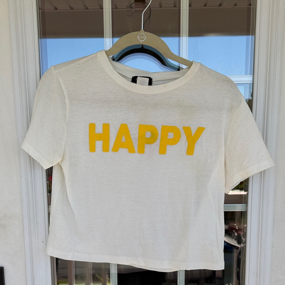 Roolee White Happy T-Shirt Small
